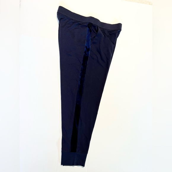 Eileen Fisher pull on  Jogger pants with  side velour stripe size PL Navy - Picture 14 of 15